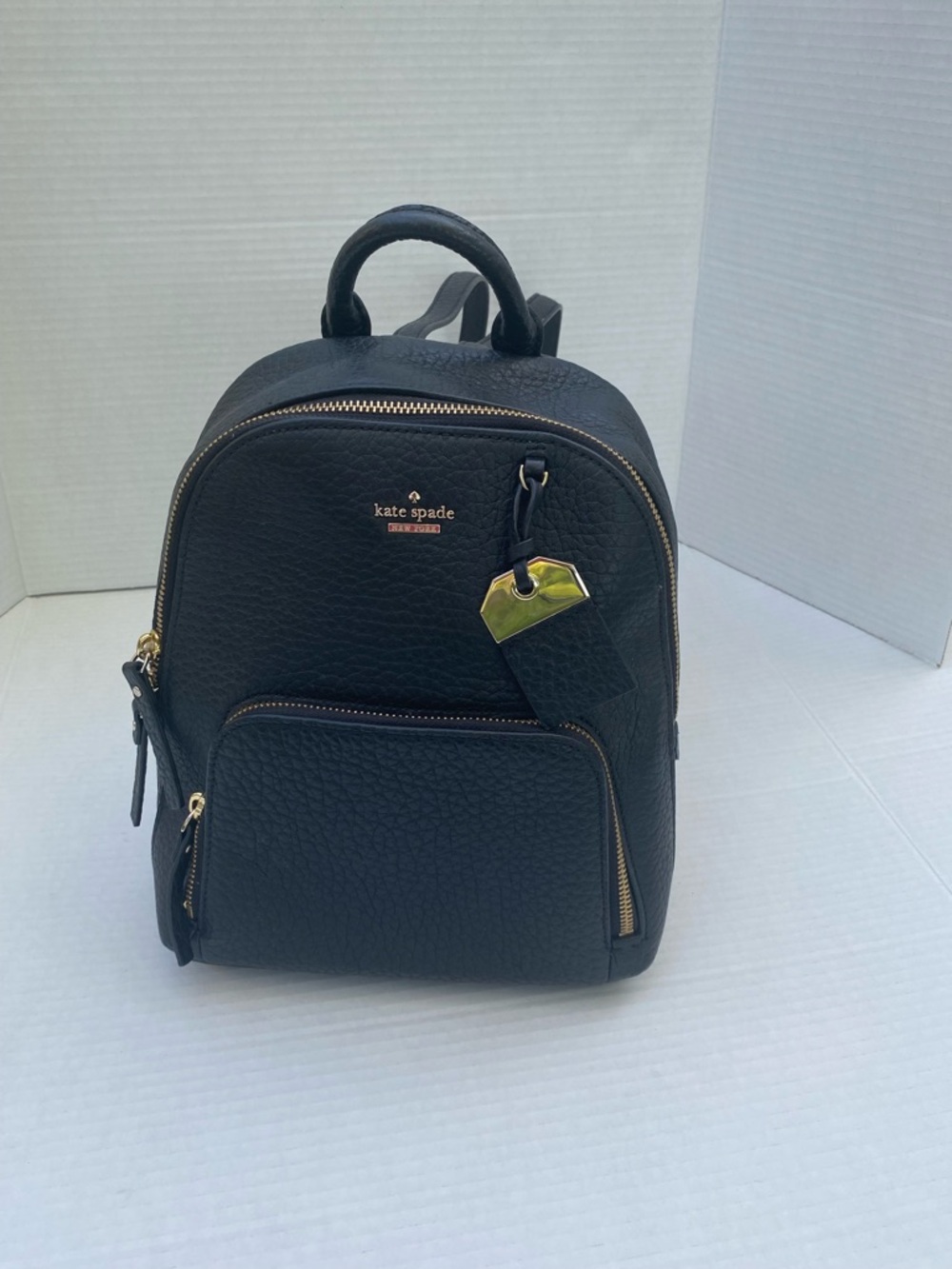 kate spade Black Pebbled Leather 🖤Backpack with Gold Hardware Accent